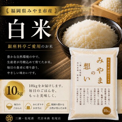 福岡県みやま市産  白米10kg (10kg×1袋) ～銀座の料亭 ご愛用のお米～