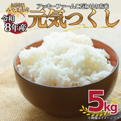 【令和8年産】アッキーファームのお米「元気つくし」 5kg 白米