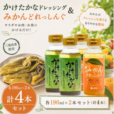 かけたかなドレッシング&みかんどれっしんぐ 190ml×各2本セット(計4本)