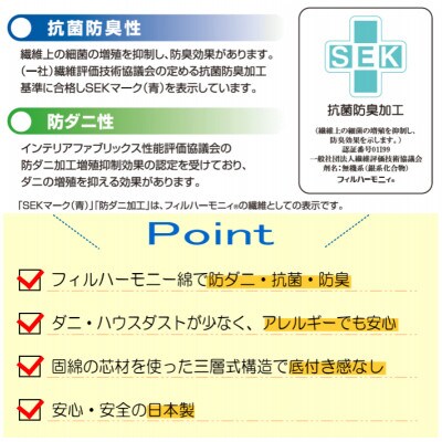 防ダニ完全脱着式敷き布団シングルサイズ S84