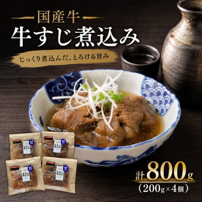 国産牛・牛すじ煮込み 計800g(200g×4個)
