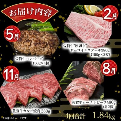 【発送月固定定期便】佐賀牛 贅沢!定期便【SE1x1】(太良町)全4回