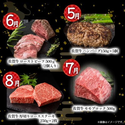 【発送月固定定期便】佐賀牛 毎月プレミアム定期便【X8×1】(太良町)全12回