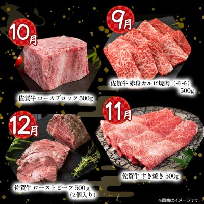【発送月固定定期便】佐賀牛 毎月プレミアム定期便【X8×1】(太良町)全12回