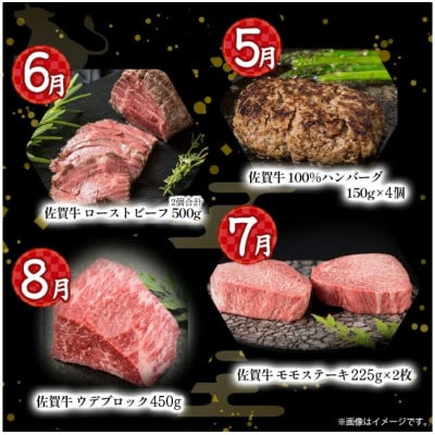 【発送月固定定期便】佐賀牛 毎月贅沢便 【W1x1】(太良町)全12回