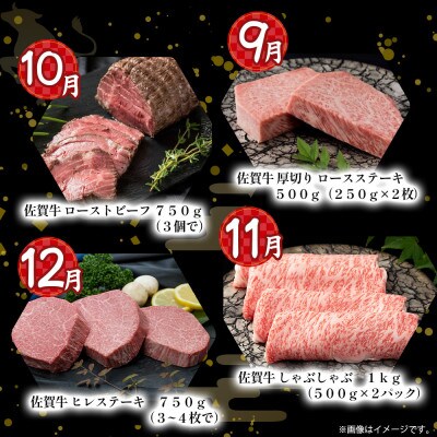 【発送月固定定期便】佐賀牛 毎月お届け便(スペシャルコース50)【Z2】(太良町)全12回