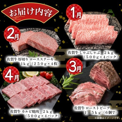 【発送月固定定期便】佐賀牛 毎月豪華便100【ZAF1】(太良町)全12回