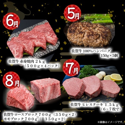 【発送月固定定期便】佐賀牛 毎月豪華便100【ZAF1】(太良町)全12回