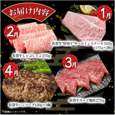 【発送月固定定期便】佐賀牛 バラエティ定期便【UB1x1】(太良町)全12回