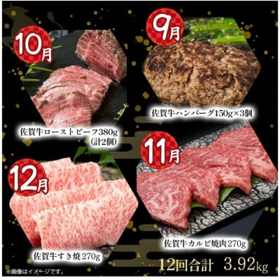 【発送月固定定期便】佐賀牛 バラエティ定期便【UB1x1】(太良町)全12回