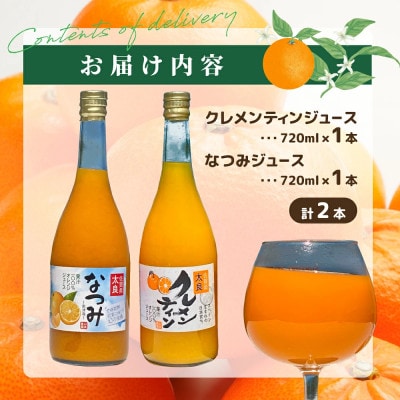 山本農園のクレメンティン・なつみジュース(各1本) 2本セット(太良町)【OB7×1】