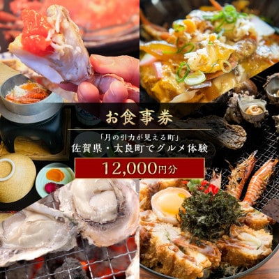 【お食事券】「月の引力が見える町」 佐賀県・太良町でグルメ体験 12,000円分【QN3】