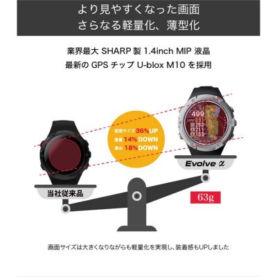 Shot Navi Evolve α ブラック　【ショットナビ】 ゴルフ 距離計 GPS ウォッチ