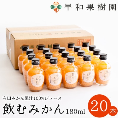 【早和果樹園】飲むみかん20本入|有田みかん100%ストレートジュース