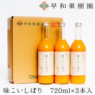 【早和果樹園】味こいしぼり(大瓶)3本入|有田みかん100%ストレートジュース