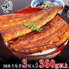 国産うなぎ蒲焼き3本(計360g~447g)セット