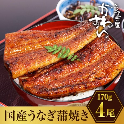 国産うなぎ蒲焼4尾セット(総量680g以上)
