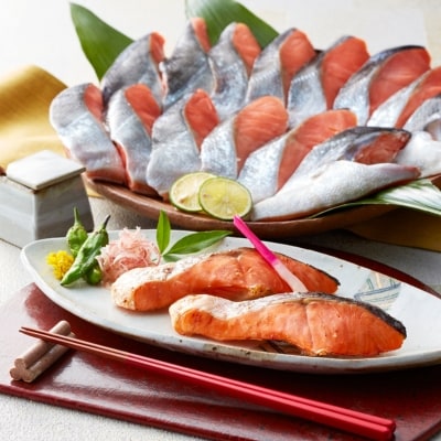 岩手大槌サーモン 定塩・塩切身約1.6kg (3～5切入り 真空パック×4パック)