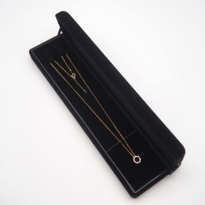 K18　0.15ctダイヤモンド　サークルペンダントネックレス　FHH-019915