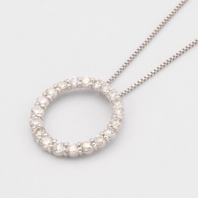 PT900/PT850 0.5ctダイヤモンド　サークルペンダントネックレス　FHH-019920