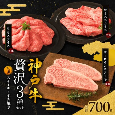 期間限定寄附額 神戸牛 贅沢セットB 計700g ローススライス [No5698-1278]