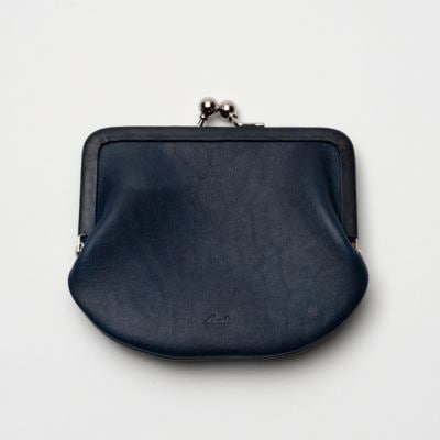 【藍染】ジャパン・ブルーのがま口財布 L(小銭・小物入れ)