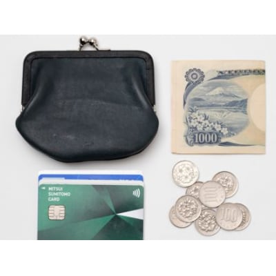 【藍染】ジャパン・ブルーのがま口財布 L(小銭・小物入れ)