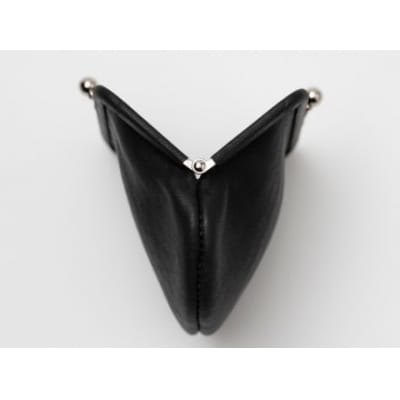 徳島で染め上げた革製品【泥染】がま口財布 L(小銭・小物入れ)