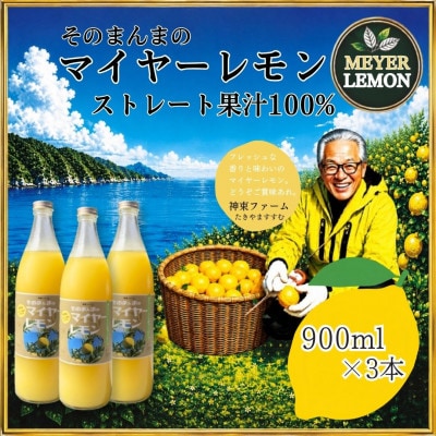 そのまんまのマイヤーレモン果汁100%　900ml×3本