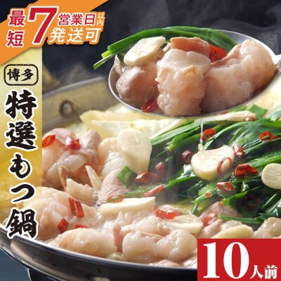 博多特選もつ鍋(10人前)(4パック小分け)(醤油味)