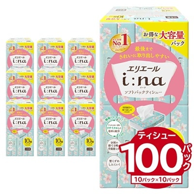 エリエール i:na(イーナ)ソフトパックティシュー　150W10P×10パック