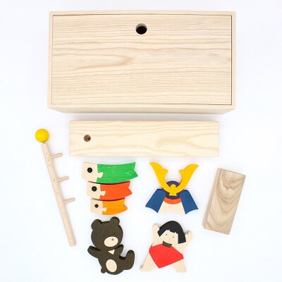 金太郎BOX 名入れプレートセット (かぶと 金太郎 クマ こいのぼり)|02_wrb-040201