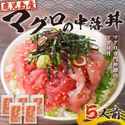 【 期間限定 生活応援 】鹿児島産マグロの中落丼 5人前　K100-004