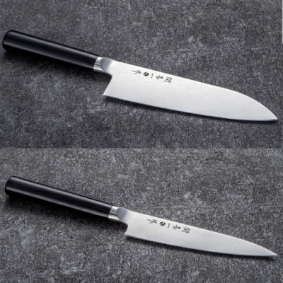 関喜一作 三徳180mm、ペティ130mm 桐箱入りセット 