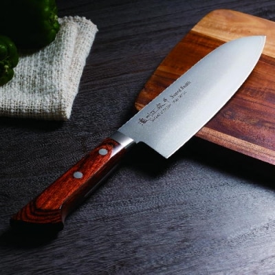 濃州正宗作 白紙鋼 三徳包丁 (包丁の研ぎ方DVD付)