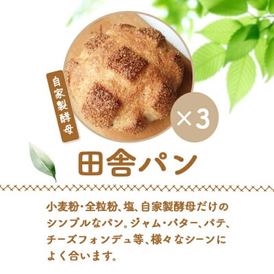 【ニセコ町】奥土農場の田舎パン 3個セット(自家製酵母)