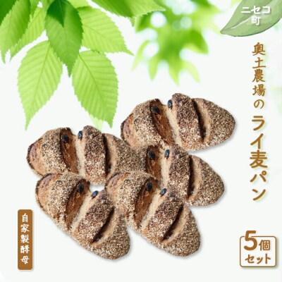 【ニセコ町】奥土農場のライ麦パン 5個セット(自家製酵母)【42007】