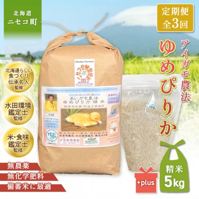《令和8年産米》【3回定期便】合鴨農法ゆめぴりか 【胚芽米仕様精米】5kg【3112005】