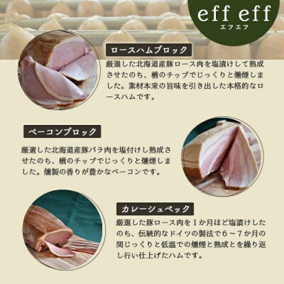 【北海道産豚肉使用】ロースハム・ベーコン・ソーセージ Eセット(6種計約1640g【2415602】
