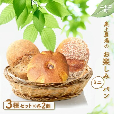 【ニセコ町】奥土農場のお楽しみミニパン3種セット×2セット【42003】