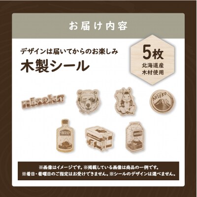 クマゲラ製作　デザインは届いてからのお楽しみ木製シール5枚【50001】