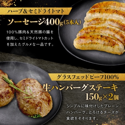ミートガイ手作り生ソーセージ&手作りプレーンハンバーグ&手作りチーズハンバーグセット