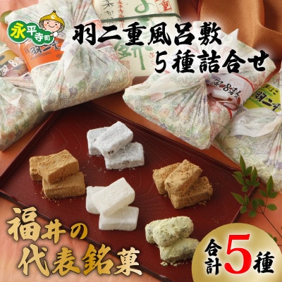 羽二重風呂敷5種詰合せ(各種10個入り)[A-011001]