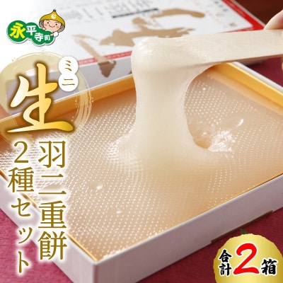 ミニ生羽二重餅 2種セット(しろ/京・きなっ粉)
