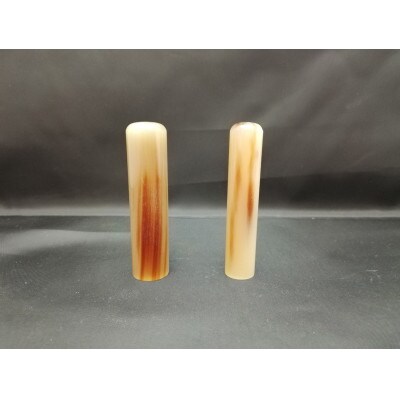 天然オランダ水牛印鑑　2本セット(女性向け　15mm、12mm)牛モミケース・別珍ケース付