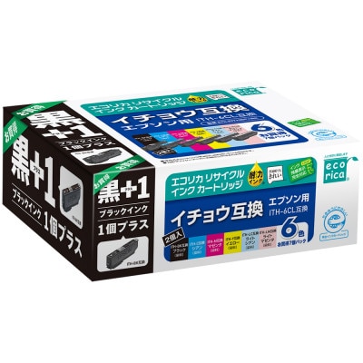 エコリカ【エプソン用】ITH-6CL+ITH-BK互換リサイクルインク　ECI-EITH6P+BK