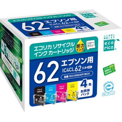 エコリカ【エプソン用】IC4CL62互換リサイクルインク　ECI-E624P/BOX