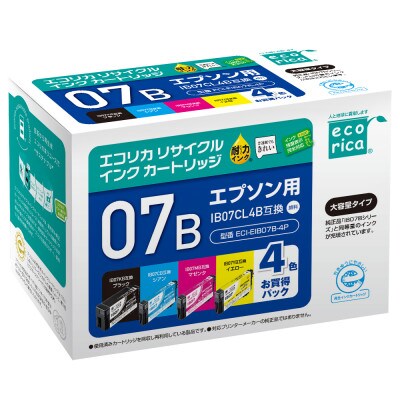 エコリカ【エプソン用】IB07CL4B互換リサイクルインクECI-EIB07B-4P
