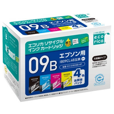 エコリカ【エプソン用】IB09CL4B互換リサイクルインクECI-EIB09B-4P