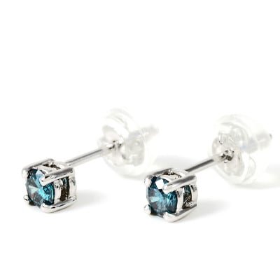 ブルーダイヤ　0.2CT　ダイヤモンドピアス　E281BD-P